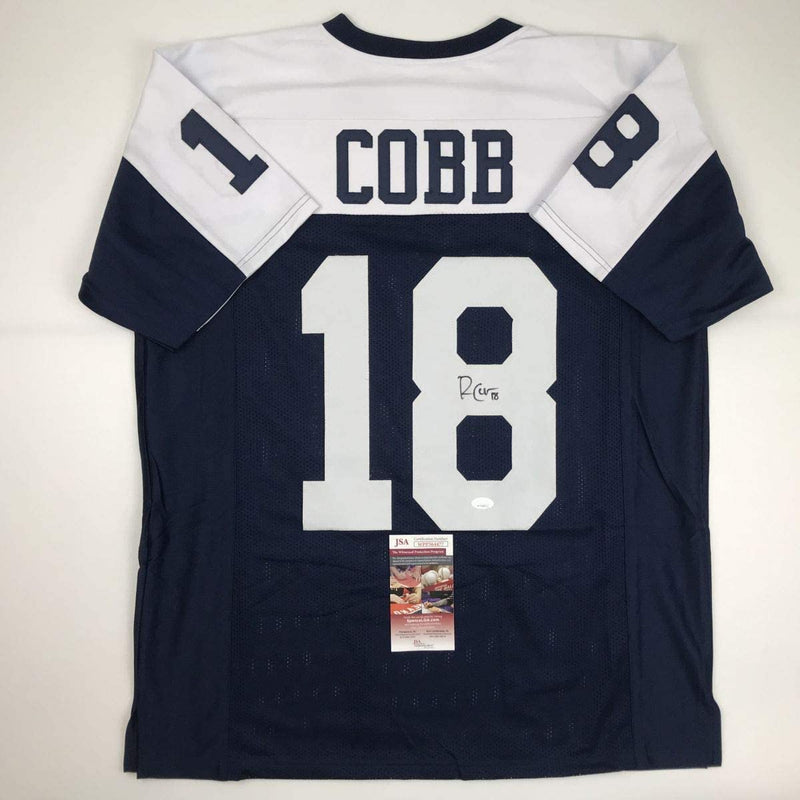 Autographed/Signed Randall Cobb Dallas Thanksgiving Day Football Jersey JSA COA