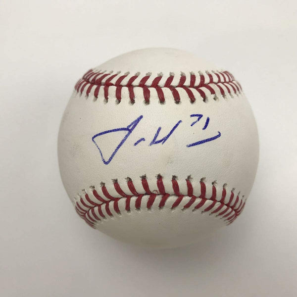 Autographed/Signed Josh Hader Brewers Rawlings Official Major League Baseball ROML JSA COA Auto