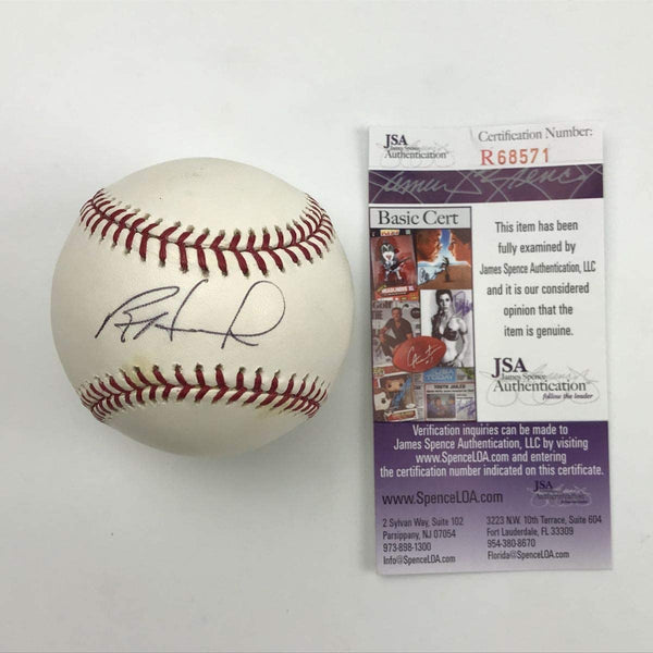 Autographed/Signed Ryan Howard Rawlings Official Major League Baseball ROML JSA COA Auto