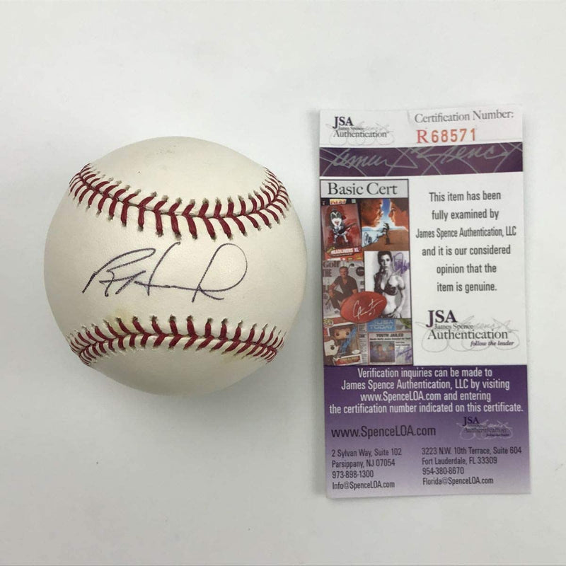 Autographed/Signed Ryan Howard Rawlings Official Major League Baseball ROML JSA COA Auto