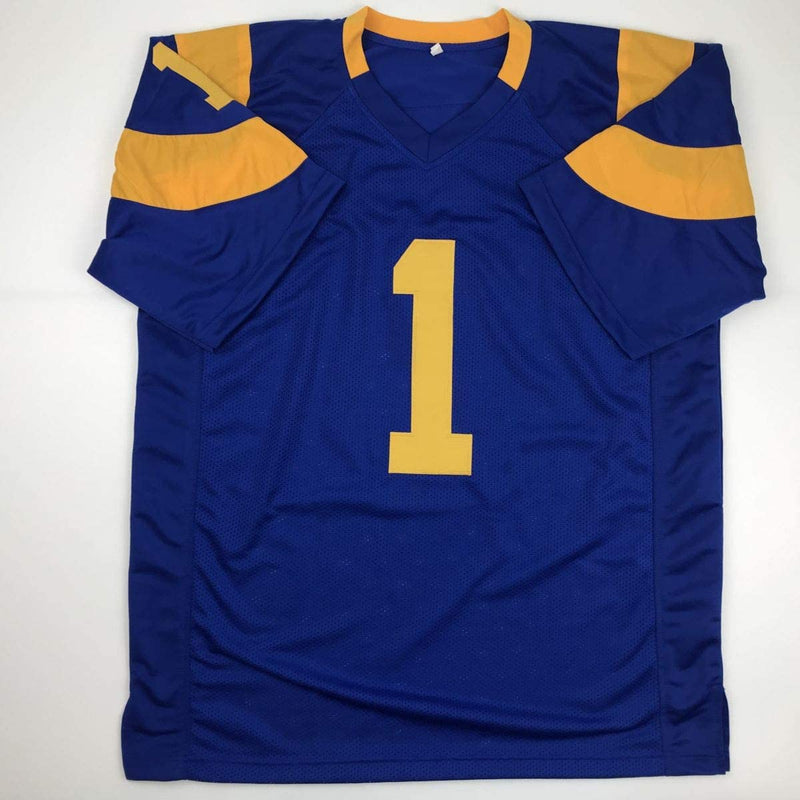 Autographed/Signed Sean McVay Los Angeles LA Retro Blue Football Jersey Beckett BAS COA