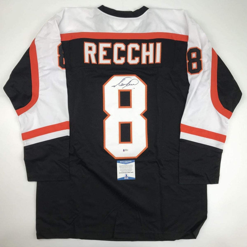 Autographed/Signed Mark Recchi Philadelphia Black Hockey Jersey Beckett BAS COA