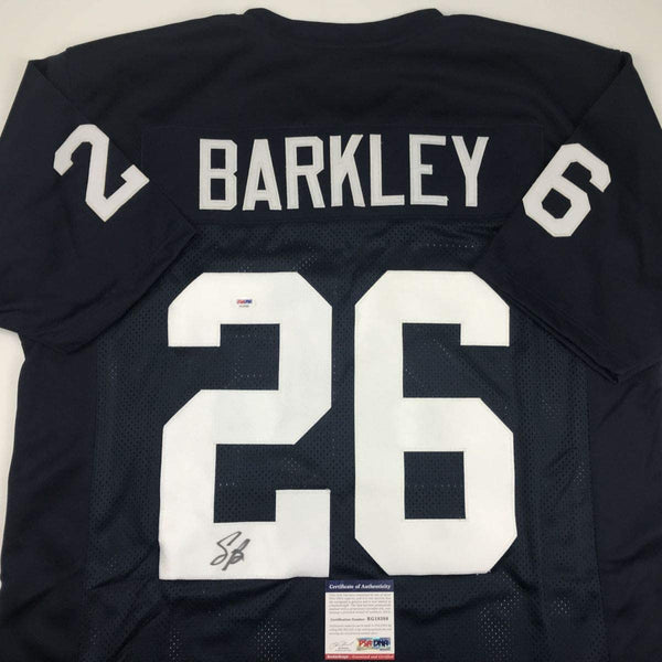 Autographed/Signed Saquon Barkley Penn State Blue College Football Jersey PSA/DNA COA