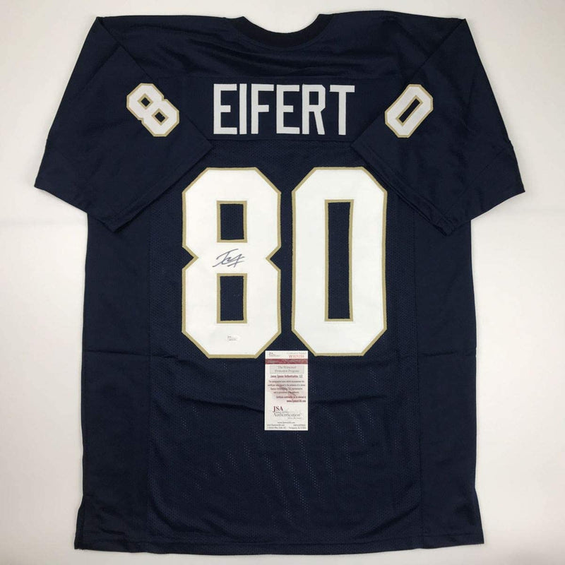 Autographed/Signed Tyler Eifert Notre Dame Blue College Football Jersey JSA COA