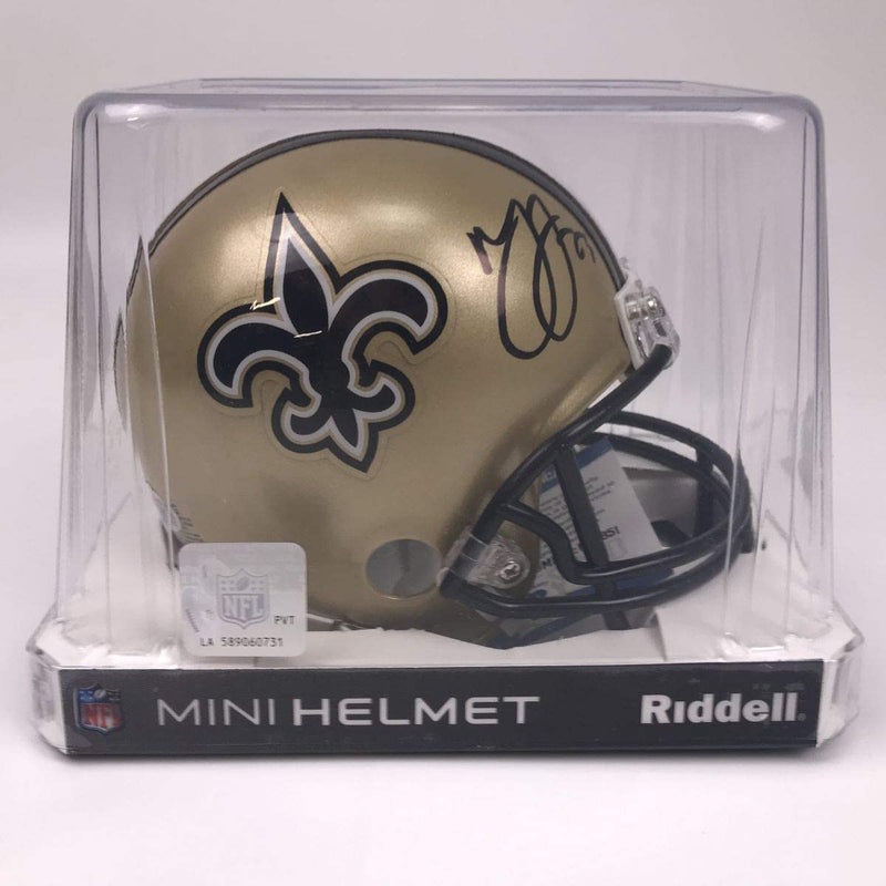 Autographed/Signed Marshon Lattimore New Orleans Saints Football Mini Helmet Beckett BAS COA