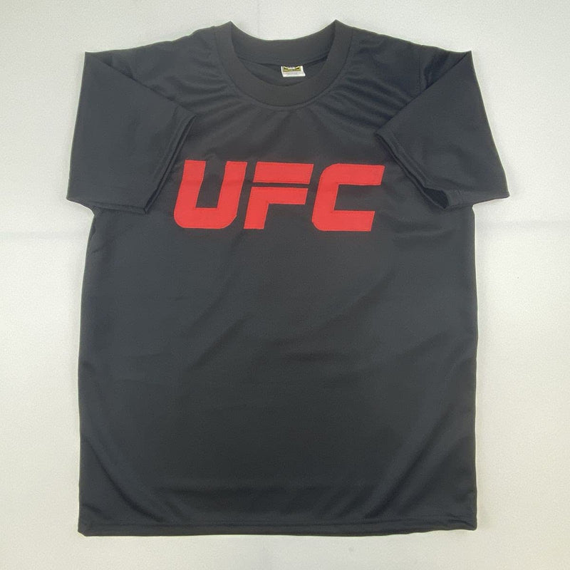 Autographed/Signed Dustin Poirier UFC MMA Black Ultimate Fighting Jersey Shirt PSA/DNA COA