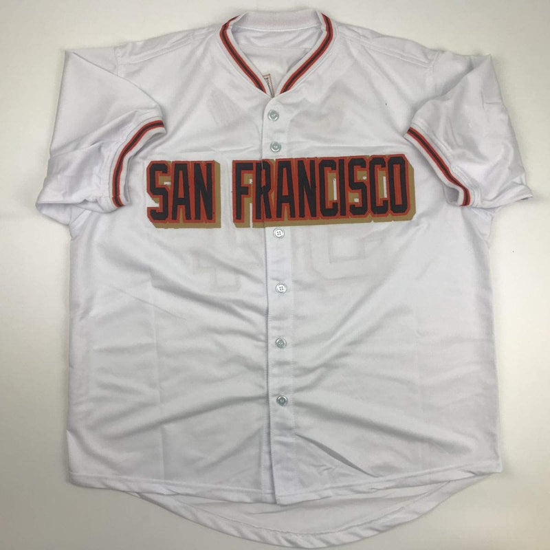 Autographed/Signed Sergio Romo San Francisco White Baseball Jersey JSA COA