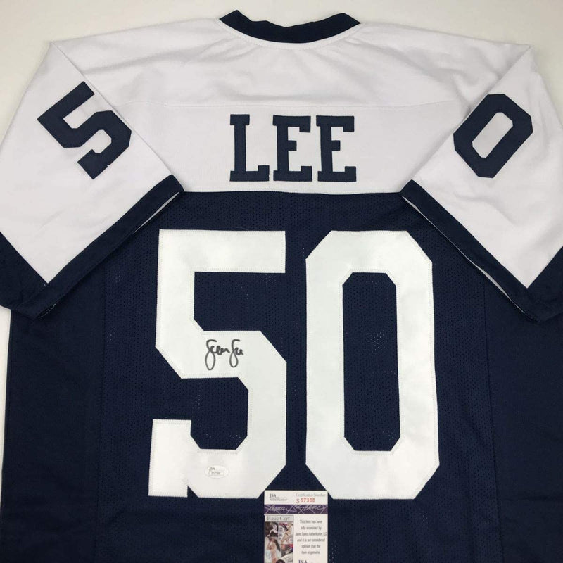 Autographed/Signed Sean Lee Dallas Thanksgiving Day Football Jersey JSA COA