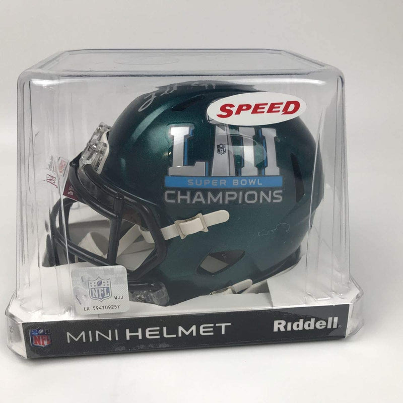 Autographed/Signed Fletcher Cox Philadelphia Eagles Super Bowl 52 LII Mini Football Helmet JSA COA