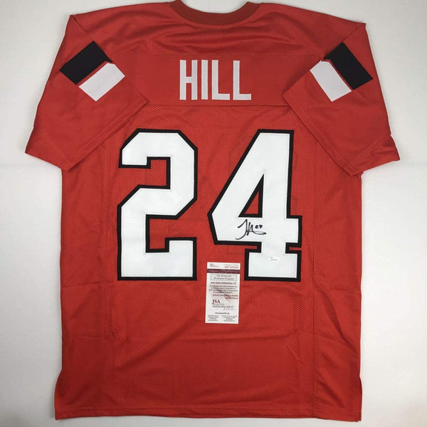 Autographed/Signed Tyreek Hill Oklahoma State Orange College Football Jersey JSA COA
