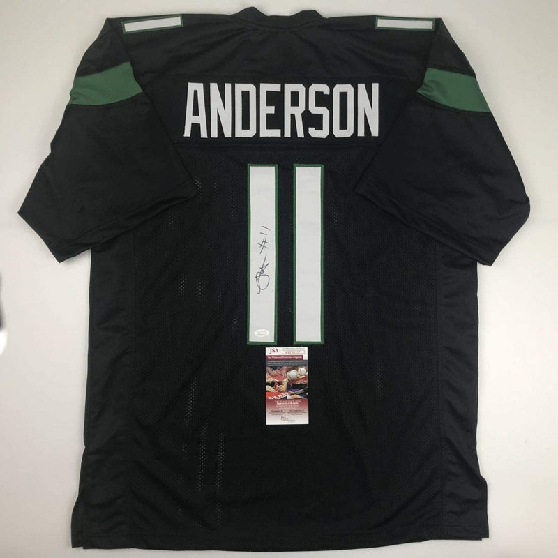 Autographed/Signed Robby Anderson New York 2019 Black Football Jersey JSA COA