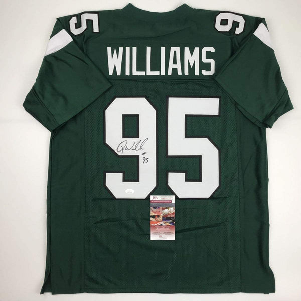 Autographed/Signed Quinnen Williams New York Green Football Jersey JSA COA
