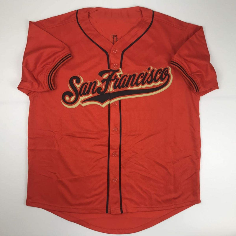 Autographed/Signed Madison Bumgarner San Francisco Orange Baseball Jersey JSA COA