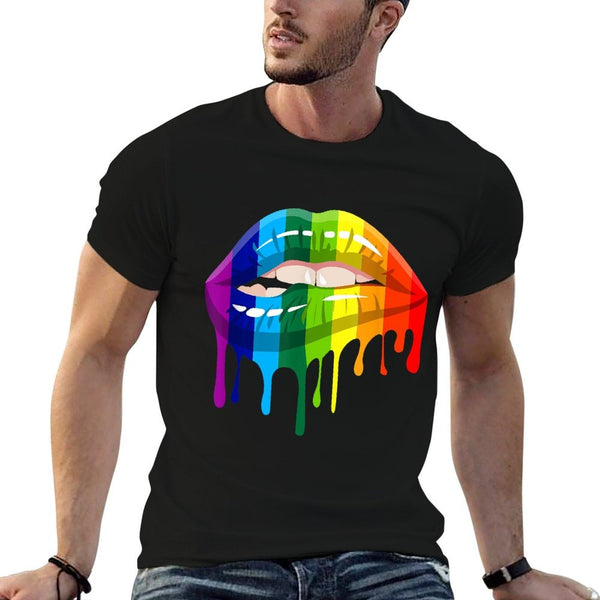 LGBT Rainbow Lip Gay Pride  Graphic-printed T-Shirt