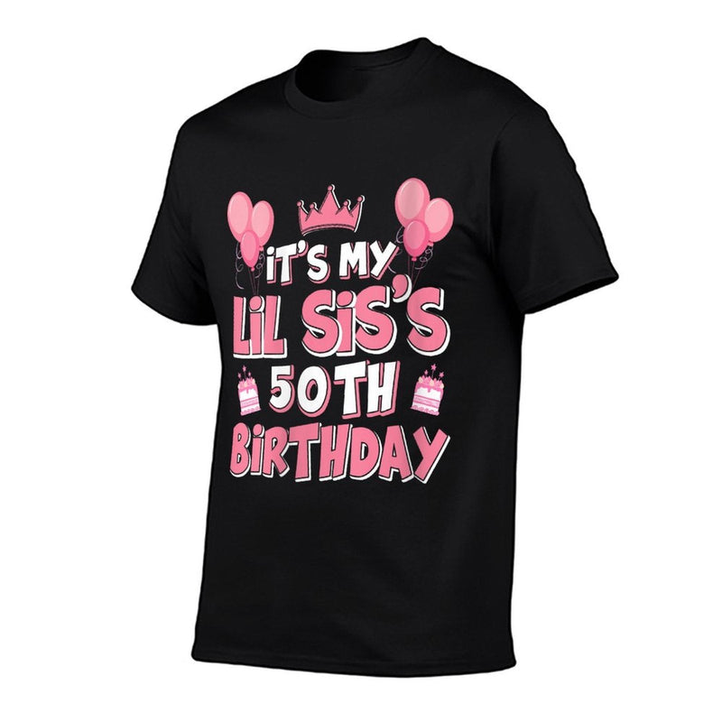 Womens Balloons It's My LIL SIS's 50th Birthday 1975 50 Years Old  Breathable T-Shirt