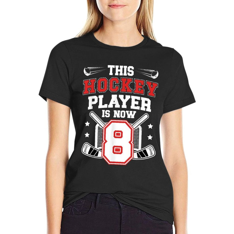 8th Ice Hockey Birthday Eight Year Old Ice Hockey Player  Affordable Price T-Shirt