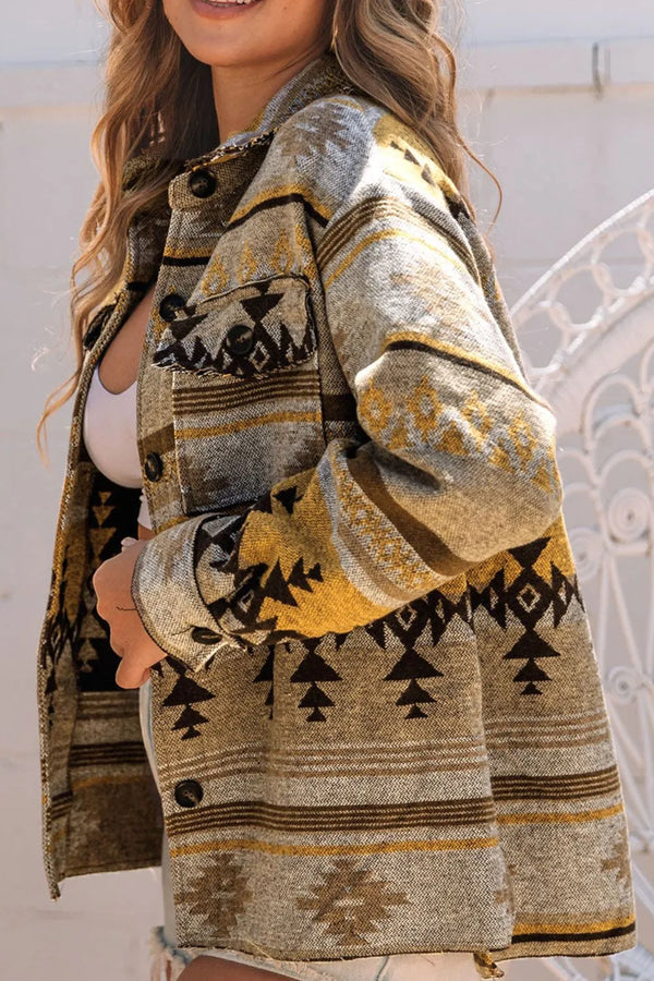 Heather Southwestern Print Light Jacket