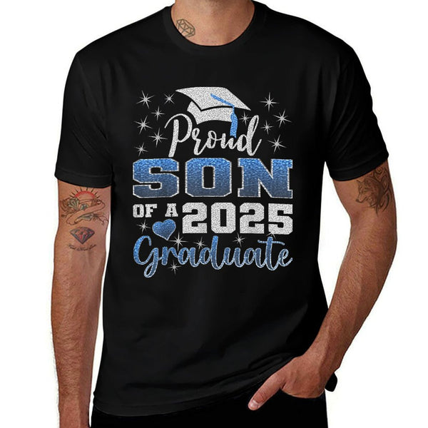 Super Proud Son of 2025 Graduate Awesome Family College  Fade-proof Color T-Shirt