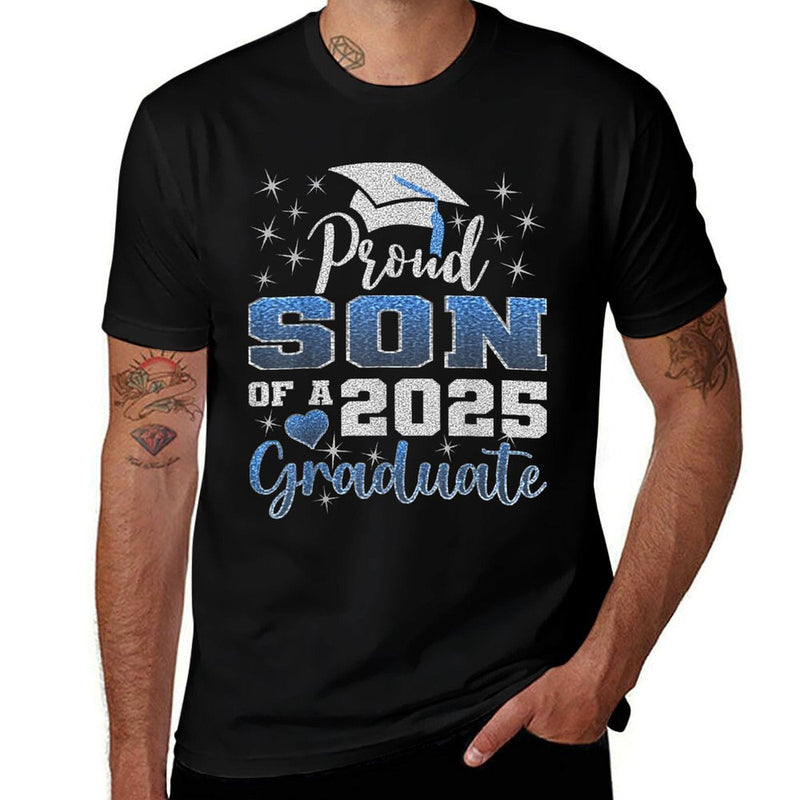 Super Proud Son of 2025 Graduate Awesome Family College  Fade-proof Color T-Shirt