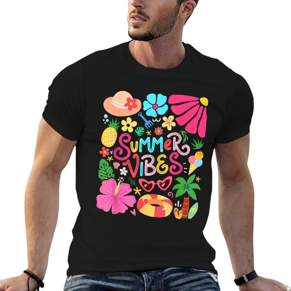 Boho Flower Hello Summer Vibes Funny Beach Life Men Women  Odor-resistant T-Shirt