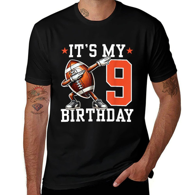 It's My 9 Birthday 9th Years Old Football Party Birthday  Soft T-Shirt