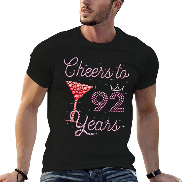 Cheers To 92 Years 92nd Birthday 92 Years Old Bday  Oversized Silhouette T-Shirt