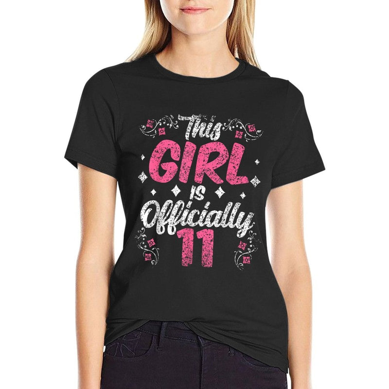 This Girl Is Officially 11 Cute Celebrate Party Birthday  Easy-care T-Shirt