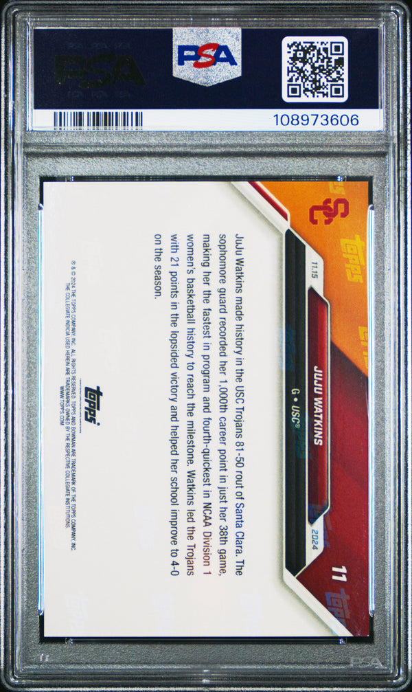 Graded 2024 Topps Bowman U Now JuJu Watkins #11 Rookie RC Basketball Card PSA 10 Gem Mint