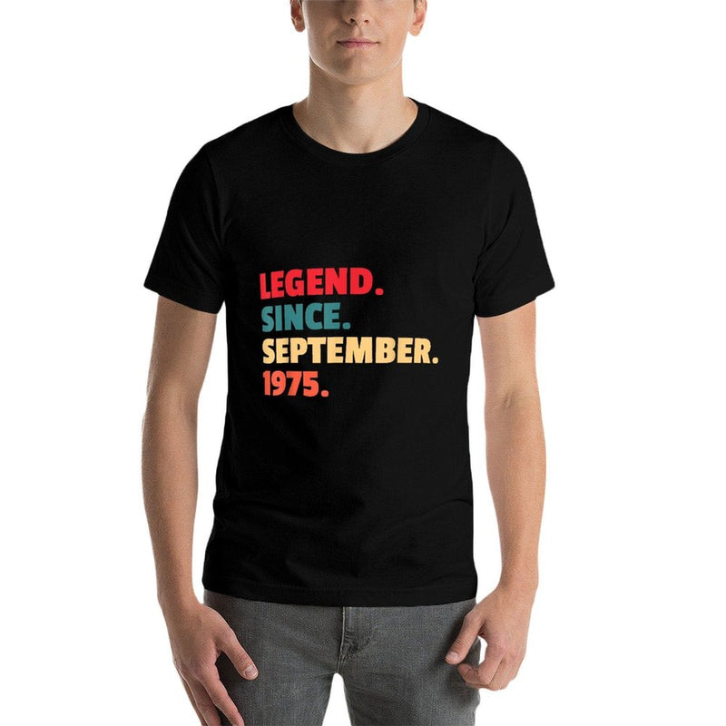 50th Birthday Legend Since September 1975 Retro  Tagless Design T-Shirt