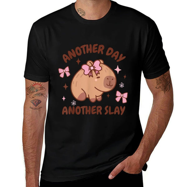 Another Day Another Slay Cute Capybara Lover Kawaii Amine  Wrinkle-resistant T-Shirt