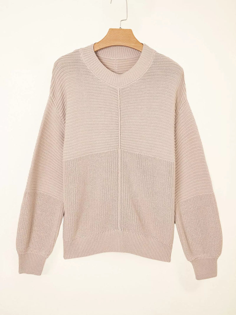 Delaney Texture Knitted Dropped Shoulder Sweater