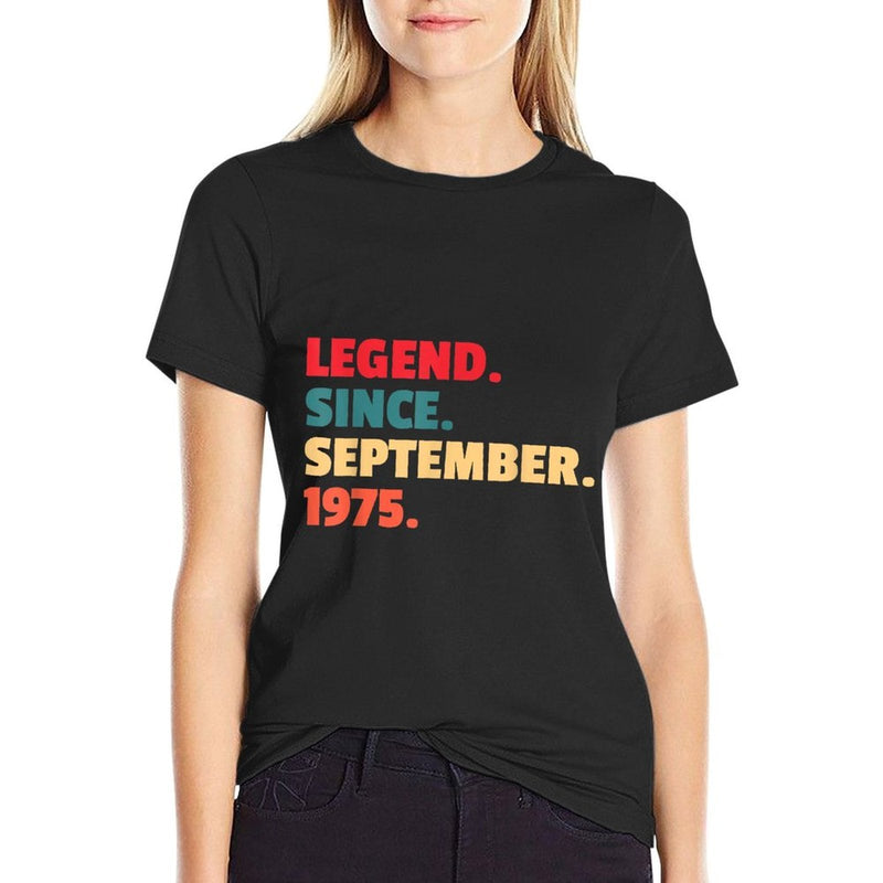 50th Birthday Legend Since September 1975 Retro  Tagless Design T-Shirt