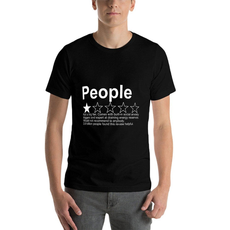 People One Star Rating Would Not Recommend Funny Introverts  Oversized Silhouette T-Shirt