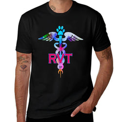 RVT Registered Veterinary Technician Paw Print Caduceus  Eco-friendly Material T-Shirt