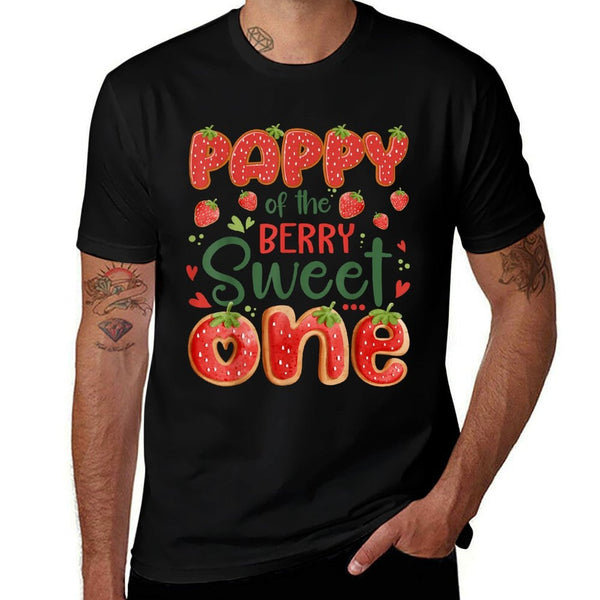 Pappy Of The Berry Sweet One 1St Birthday Strawberry  Polyester Blend T-Shirt