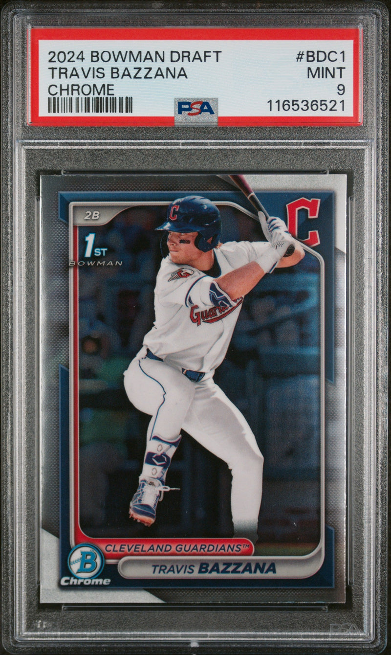 Graded 2024 Topps Bowman Draft Travis Bazzana #BDC1 Chrome Rookie RC Baseball Card PSA 9 Mint