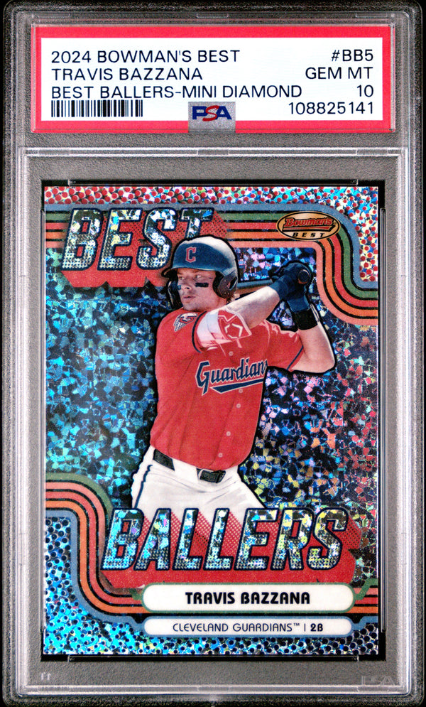 Graded 2024 Topps Bowmans Best Travis Bazzana #BB5 Best Ballers Mini Diamond Rookie RC Baseball Card PSA 10 Gem Mint