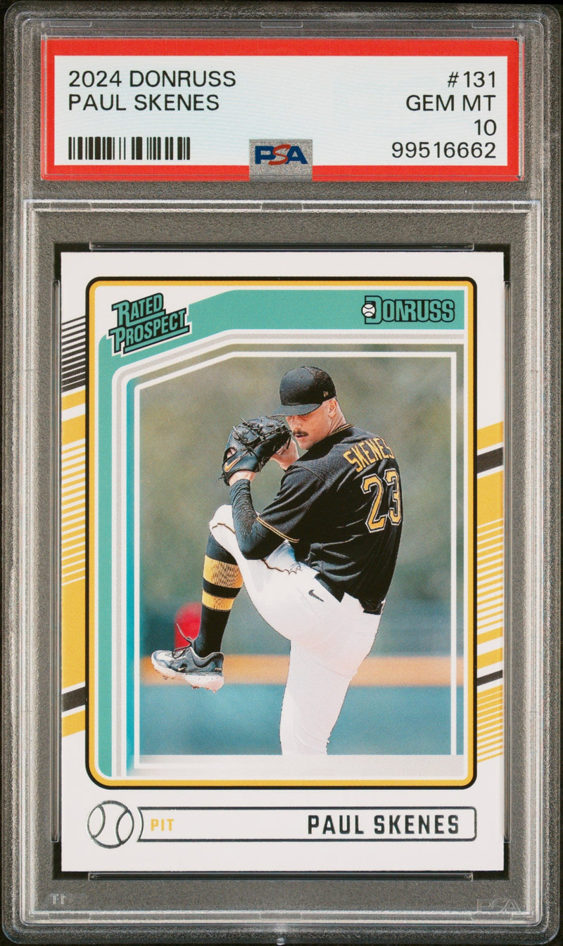 Graded 2024 Panini Donruss Paul Skenes #131 Rookie RC Baseball Card PSA 10 Gem Mint