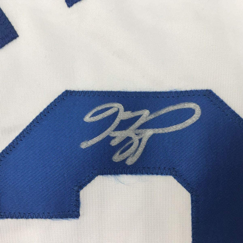 Autographed/Signed Mike Piazza New York NY White Baseball Jersey Beckett BAS COA