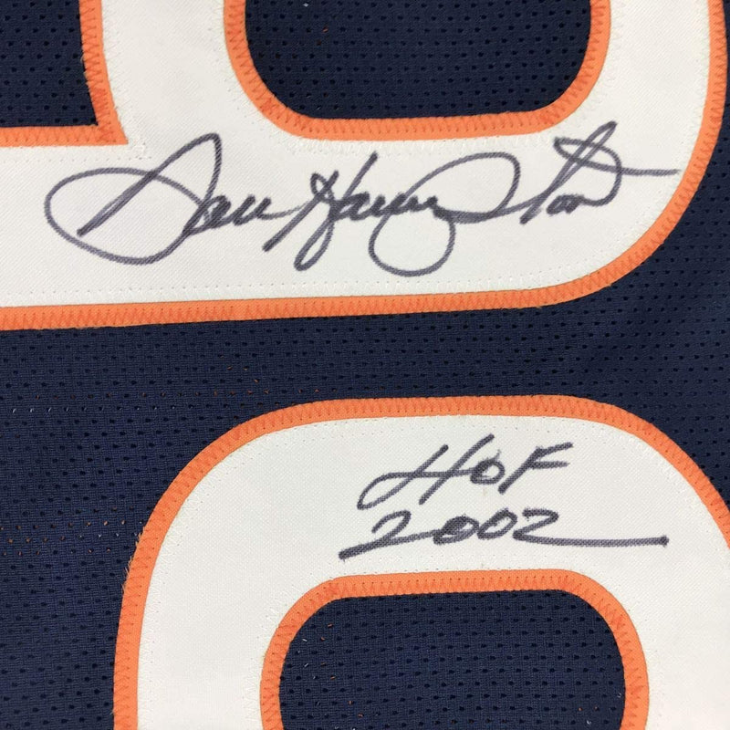 Autographed/Signed Dan Hampton HOF 2002 Chicago Blue Football Jersey JSA COA