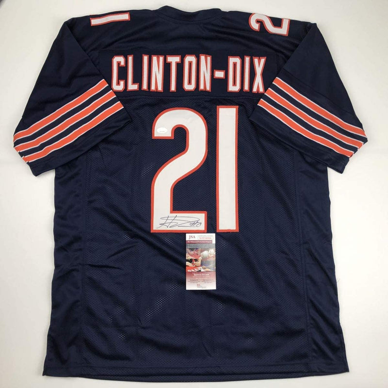 Autographed/Signed Haha Ha Ha Clinton-Dix Chicago Blue Football Jersey JSA COA