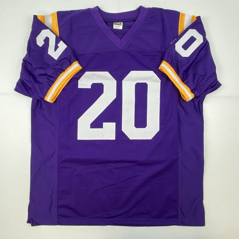 Autographed/Signed Billy Cannon Heisman 1959 LSU Purple College Football Jersey JSA COA
