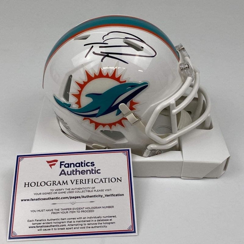 Autographed/Signed Tua Tagovailoa Miami Dolphins Football Mini Helmet Fanatics COA