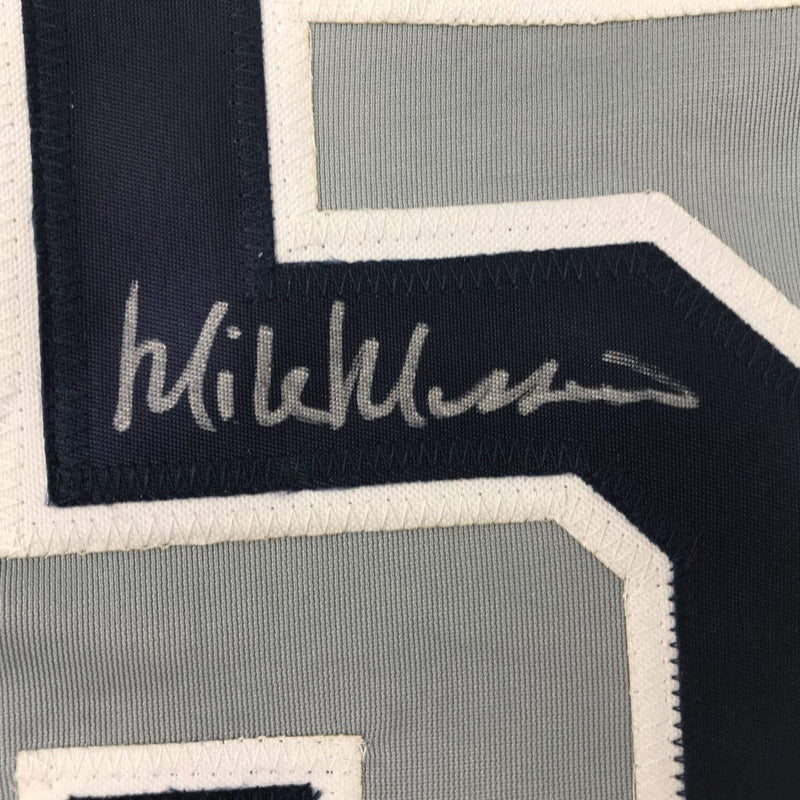 Autographed/Signed Mike Mussina New York Grey Baseball Jersey JSA COA