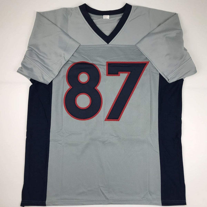 Autographed/Signed Demaryius Thomas Houston Grey Football Jersey JSA COA