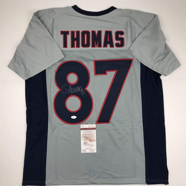Autographed/Signed Demaryius Thomas Houston Grey Football Jersey JSA COA