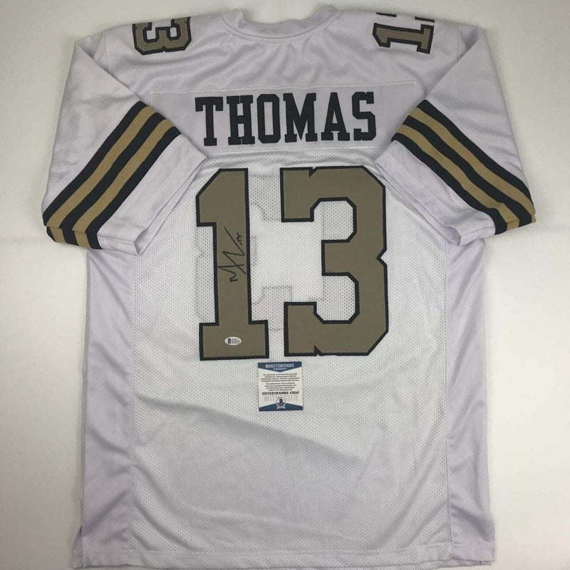 Autographed/Signed Michael Thomas New Orleans Color Rush Football Jersey Beckett BAS COA