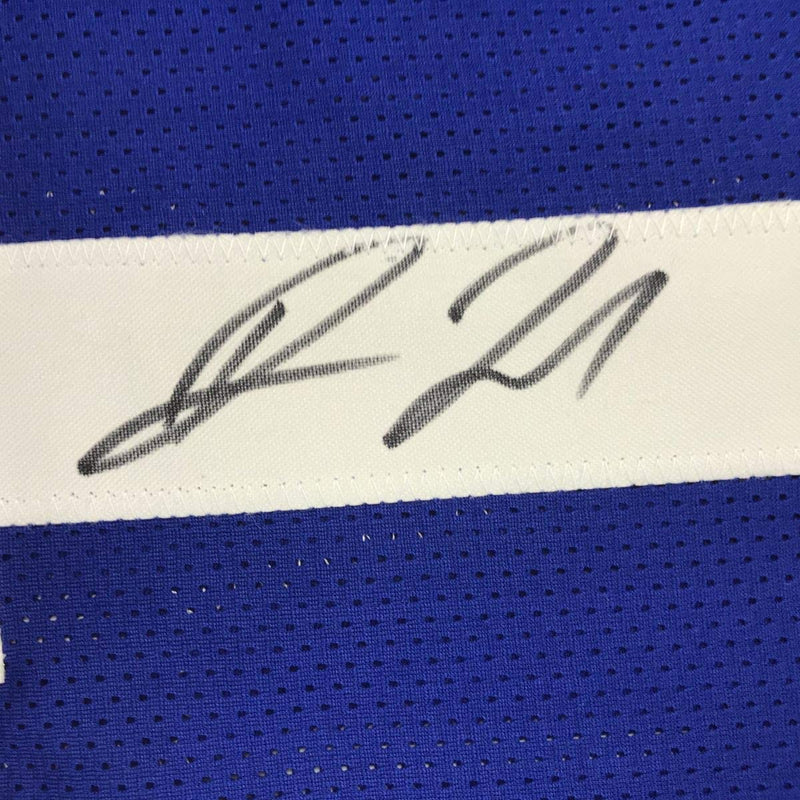 Autographed/Signed Devin Funchess Indianapolis Blue Football Jersey JSA COA