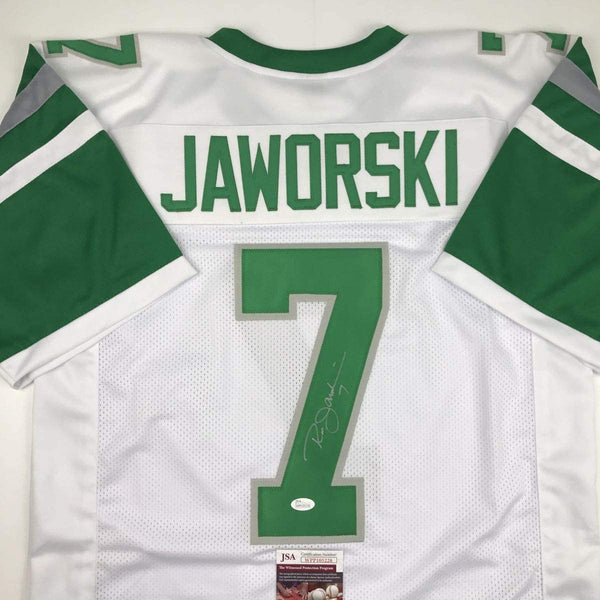 Autographed/Signed Ron Jaworski Philadelphia White Football Jersey JSA COA