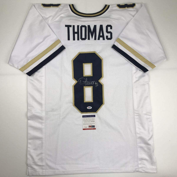 Autographed/Signed Demaryius Thomas Georgia Tech White College Football Jersey PSA/DNA COA